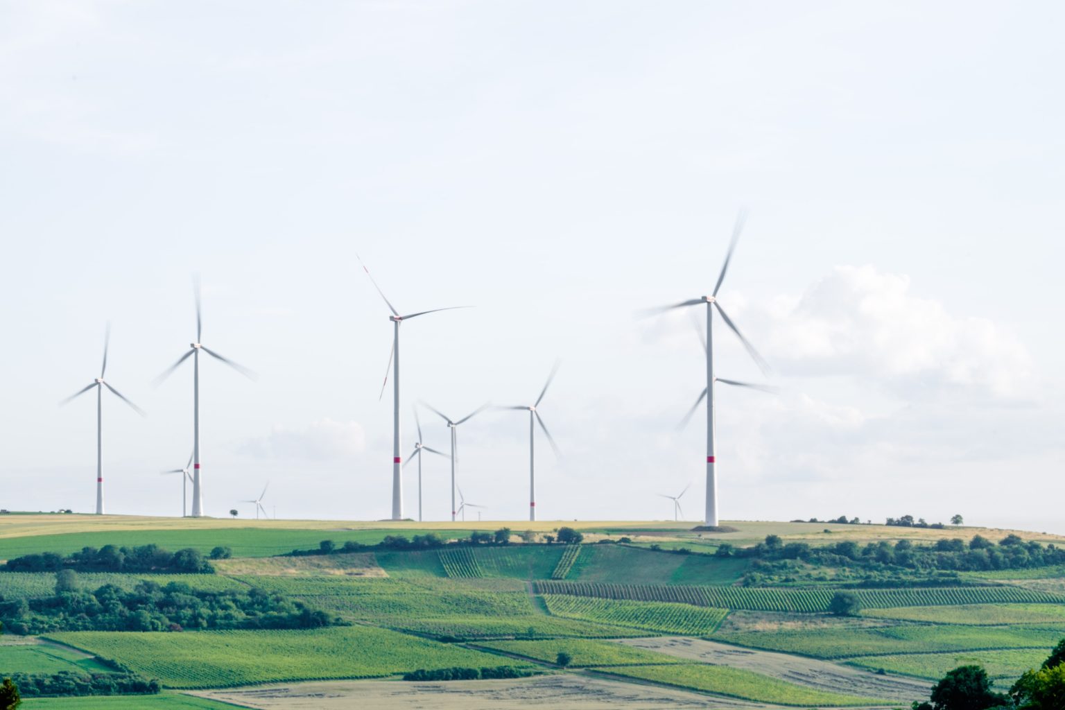 Windfarm in green fields