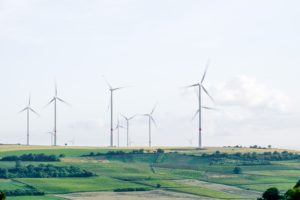Windfarm in green fields