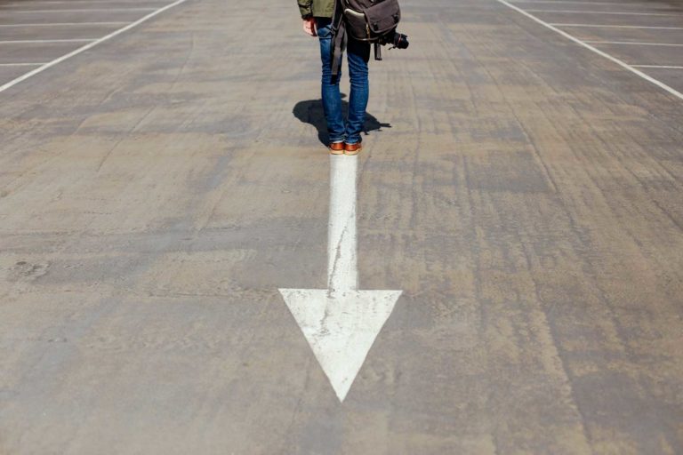 Arrow on road